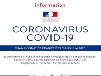 CORONAVIRUS- Annulation Championnat de France des Clubs